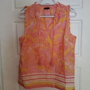 Talbots Yellow and Pink Floral Blouse